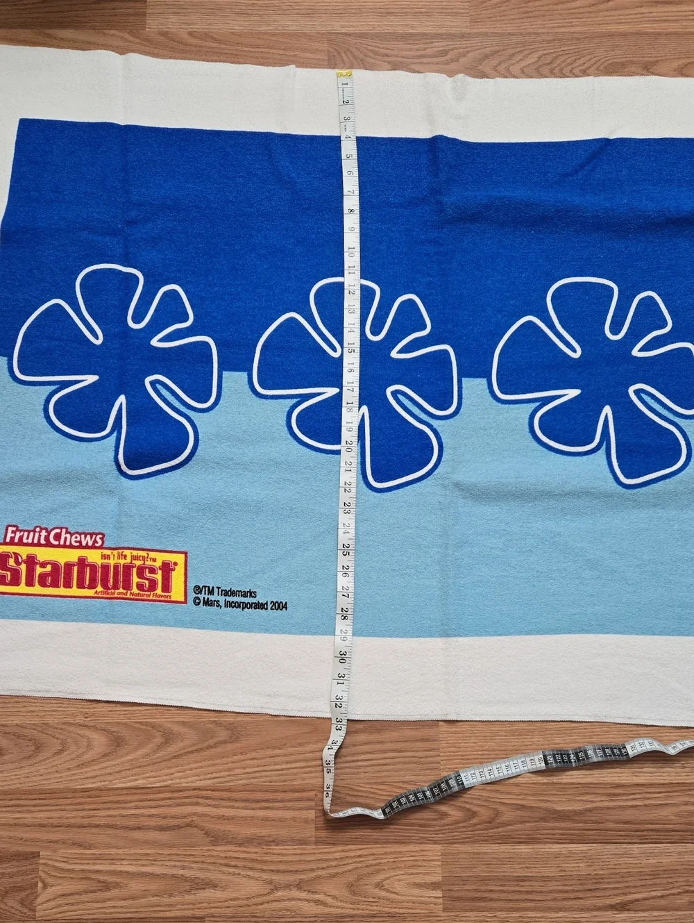 Starburst Fruit Chews Blue Floral Beach Towel Vintage Early 2000s